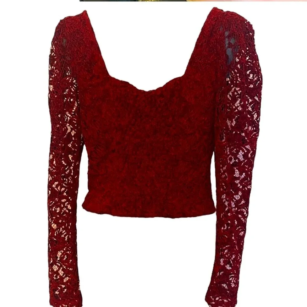 Stunning Nwt Anthro Embroidered Lace Top